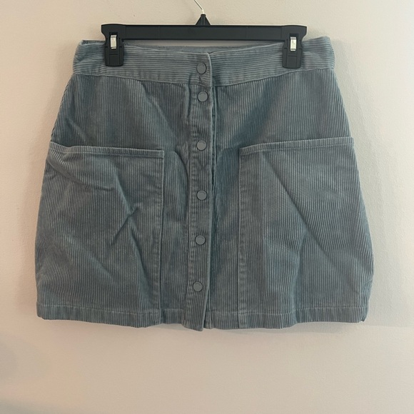 Truth by Republic Arctic Blue Corduroy‎ Skirt Snap Buttons Women's 10 - Picture 1 of 5